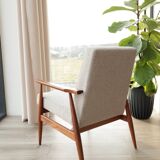 Vintage off-white bouclé armchair concluded by H.Lis