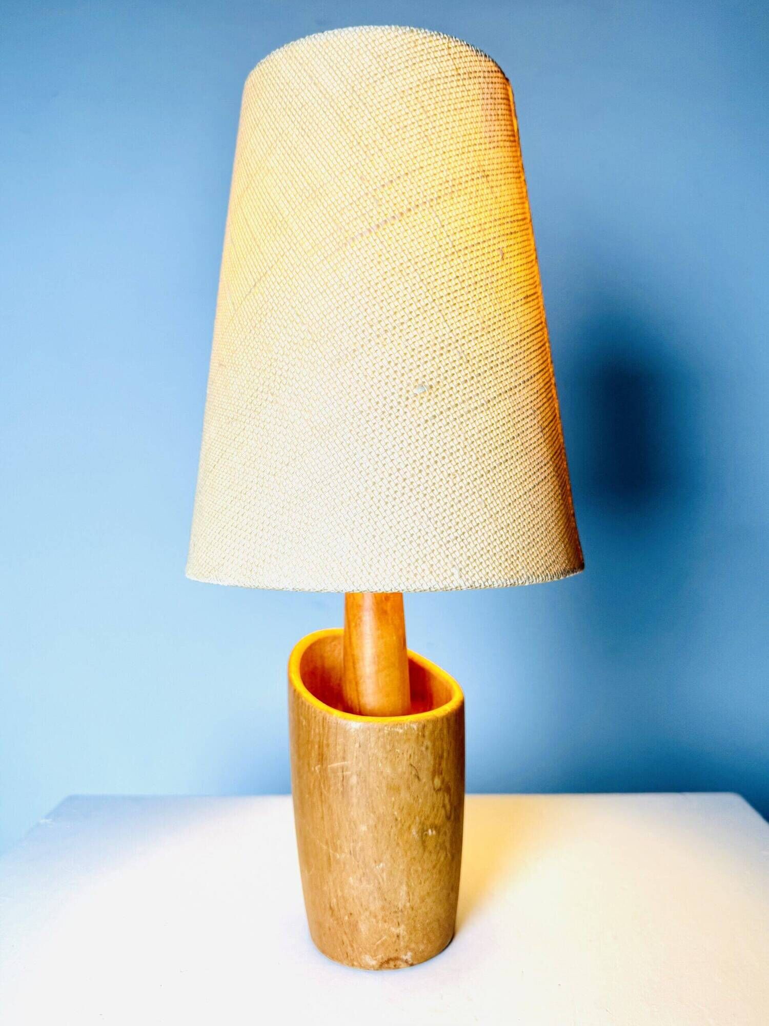 Model 2020 Cylindrical Desk Lamp In Wood By Markslojd Ab, Sweden 1960S