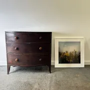 Antique Mahogany Bow Front Chest of 3 Drawers Georgian c1800-1830 Splay Fee