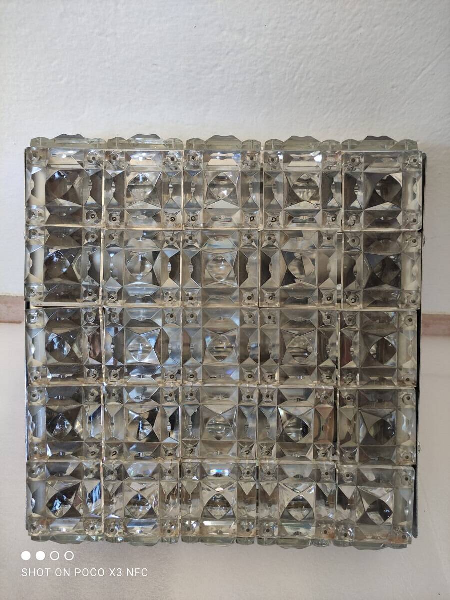 Mid century modernist rare kinkeldy square flush mount light