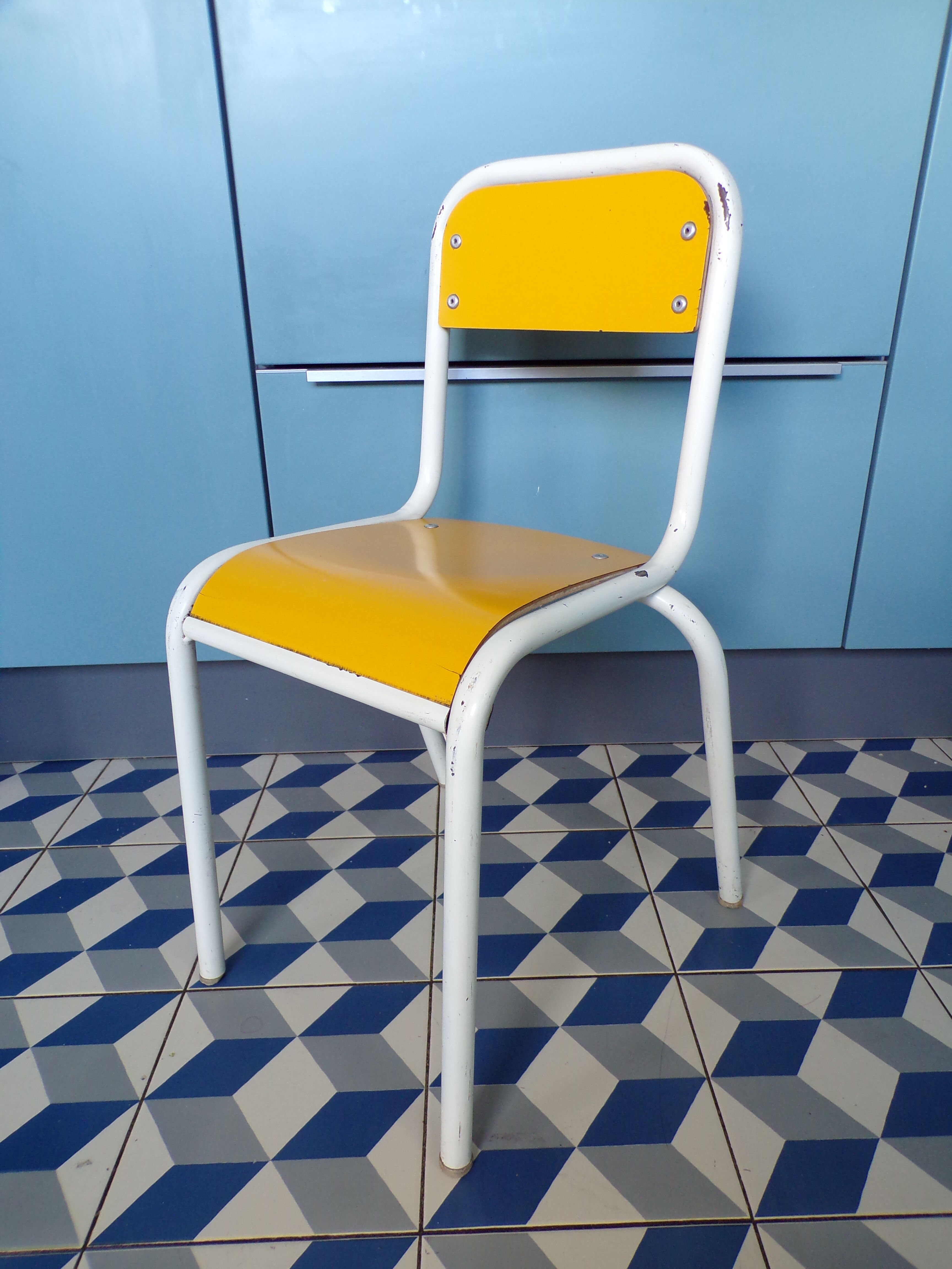 Yellow formica vintage children's chair