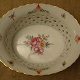 Coupe corbeille ajourée porcelaine Vista Alegre décor floral