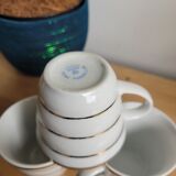 3 porcelain coffee cups bordered gold