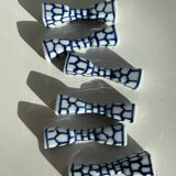 Lot de 6 porte-couteaux ou baguettes en porcelaine bleue