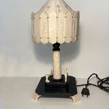 Lampe Art Déco sculptée en os