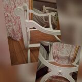 white Dagobert armchair with caning