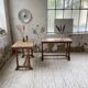 Set of two bistro tables in walnut and tiling from 1890.