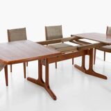 Vintage teak rectangle extendable dining table by AM Mobler Denmark