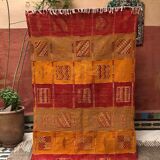 Tapis vintage rouge jaune tazenakht