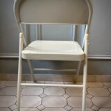 Duo de chaises pliantes en acier années 1980