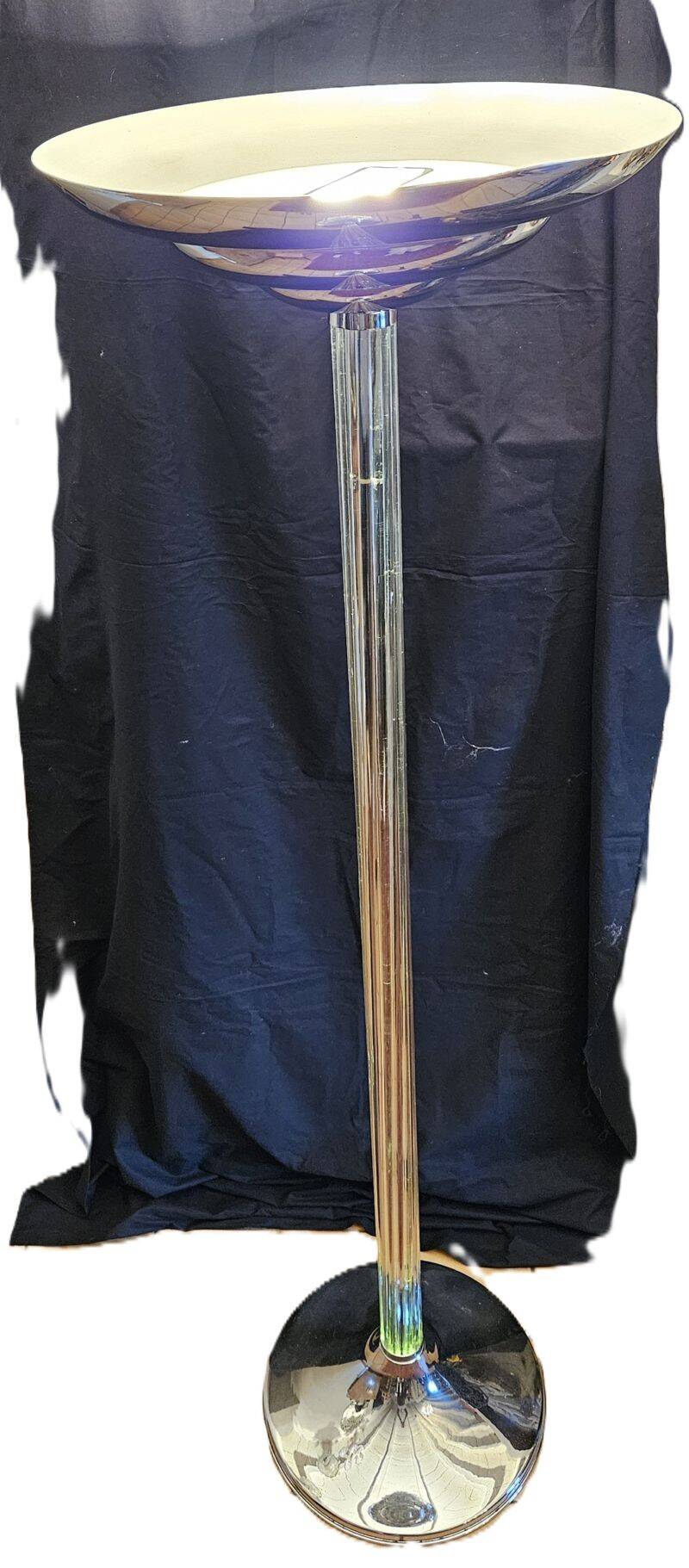 G. frattini pour relco lampadaire vintage chrome et tiges en verre