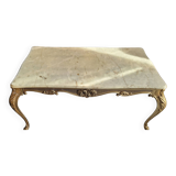 Brass and marble coffee table