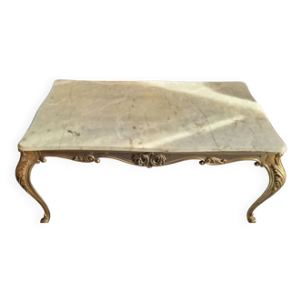 Brass and marble coffee table