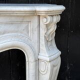 Louis XV style fireplace in Carrara marble circa 1880