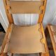 Lot de 4 chaises bois et cuir maison Regain – années 70