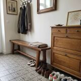 Solid oak farmhouse bench, 160cm in length.