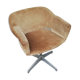 Fauteuil de bureau vintage velours moutarde