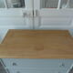 Commode 3 tiroirs vert de gris, plateau bois