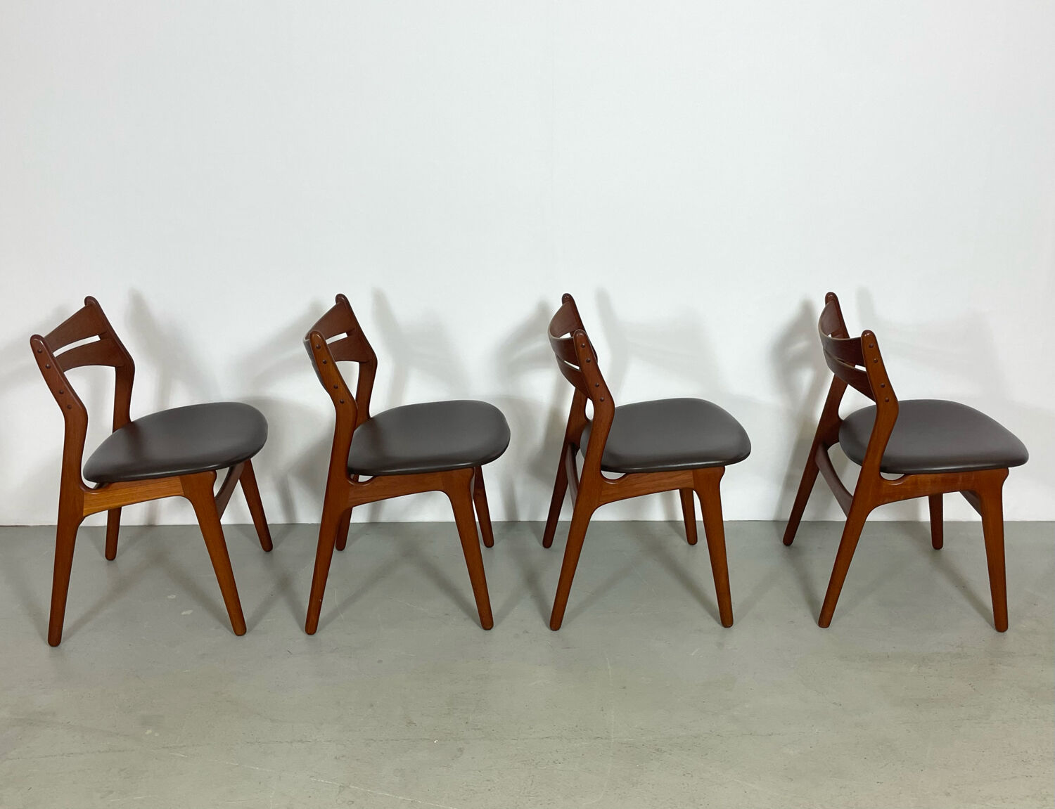 Teak dining chairs by Erik Buch Denmark 1960s