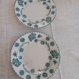 2 plates model geraniums. Sarreguemines