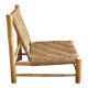 Low lounge chair in sisal rope and ash wood