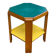 Table d'appoint art déco octogonale en bois jaune et vert 1970