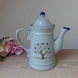 Vintage Taiwan Coffee Set, 6 Pieces, 1 Coffee Pot, 4 Cups, 1 Milk Jug, Tree of Life Pattern