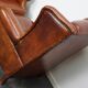 Set of 2 vintage club armchairs in cognac leather, Netherlands