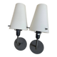 2 Wall Sconces with White Opal Glass Shades