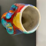 Vase céramique multicolore