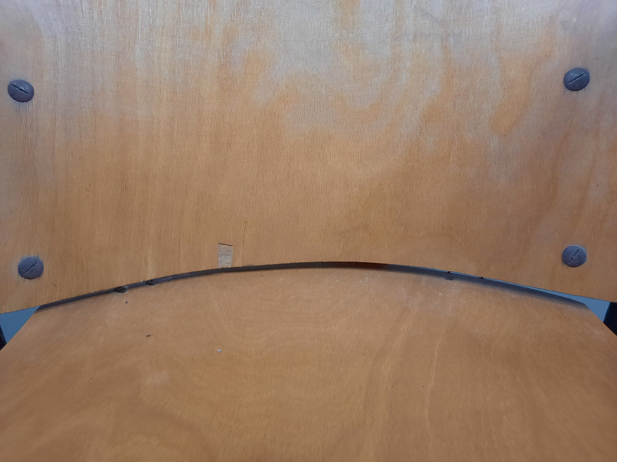 Vintage folding seat in wood and iron N°11