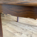 Table with an oak veneer and butterfly extension.