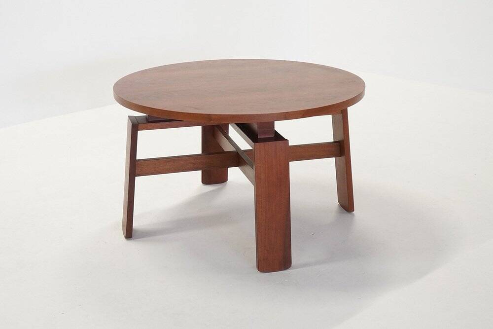 Vintage Italian Round Dining Table by Silvio Coppola for Bernini, 1970s