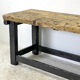 Antique blackened wood and varnished top