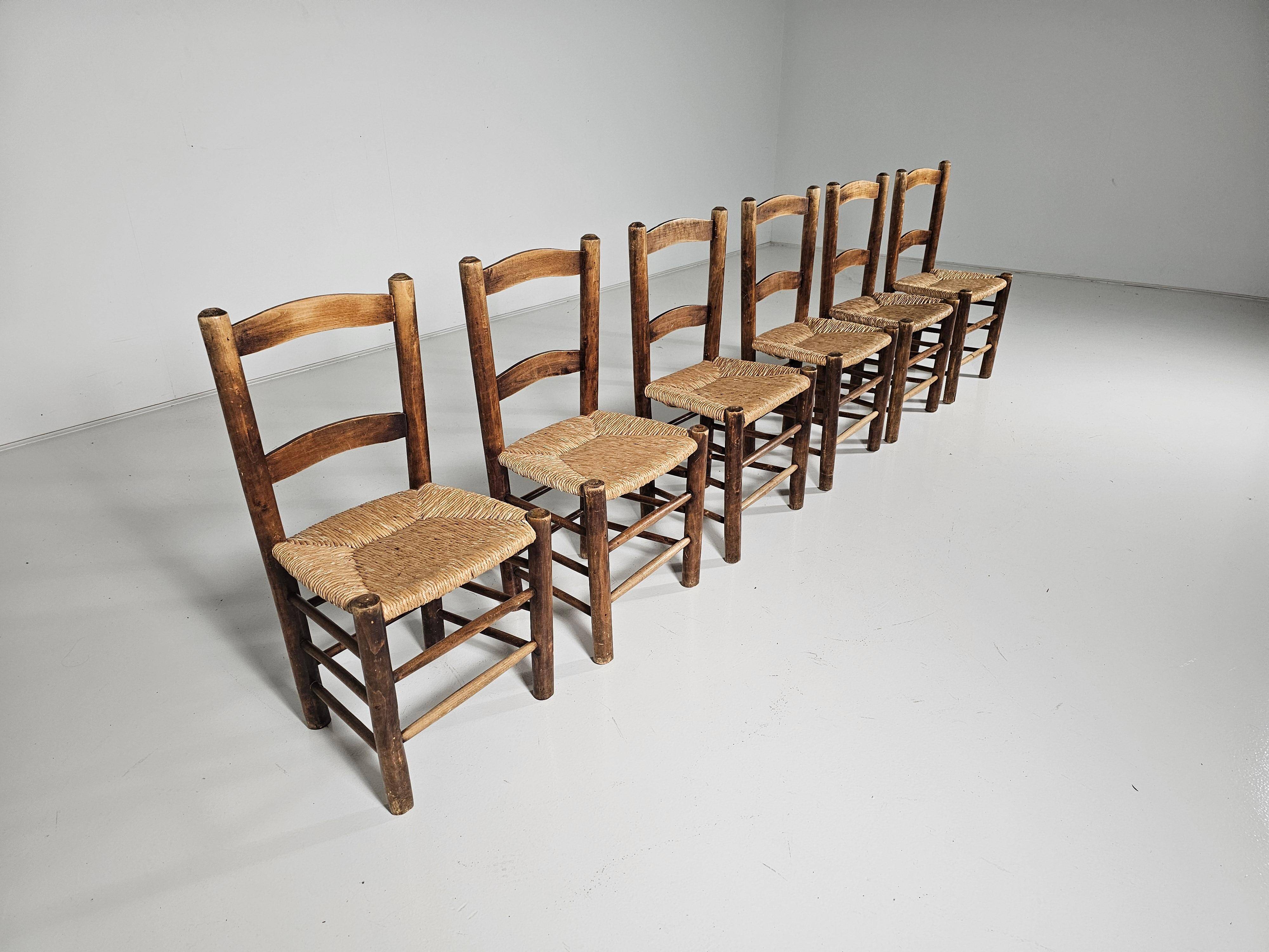 Farmhouse dining chairs, Spain 1970s