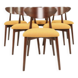Scandinavian dining chairs set of 6 moutarde bouclé 