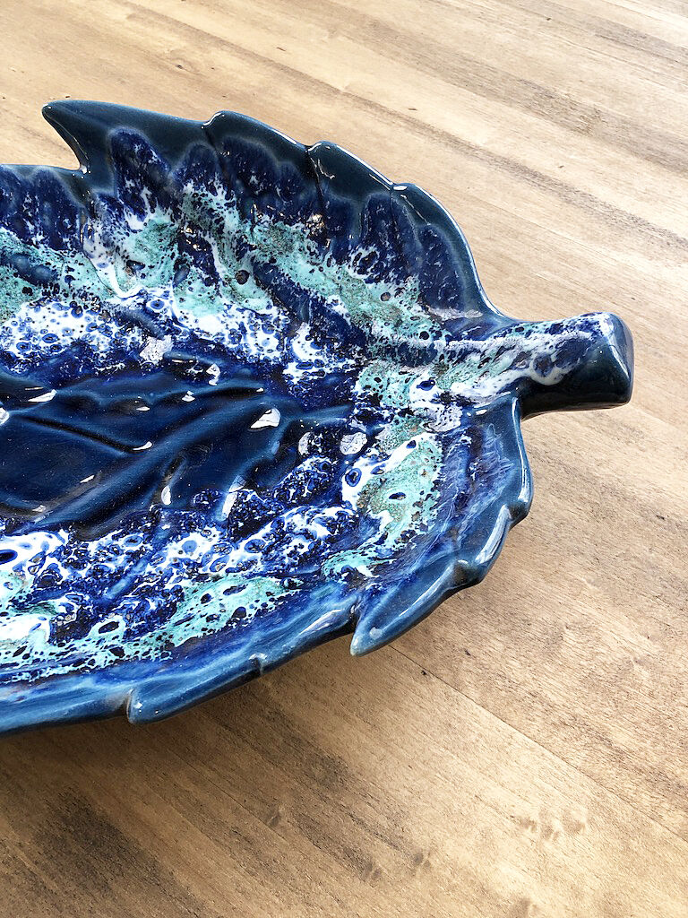 Vallauris blue ceramic sheet dish