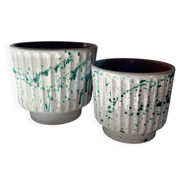Ensemble de 2 cache pots décor Pollock