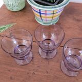 Set of 4 small purple glasses