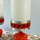 Paire de lampes de table/chevet vintage années 1970 orange.