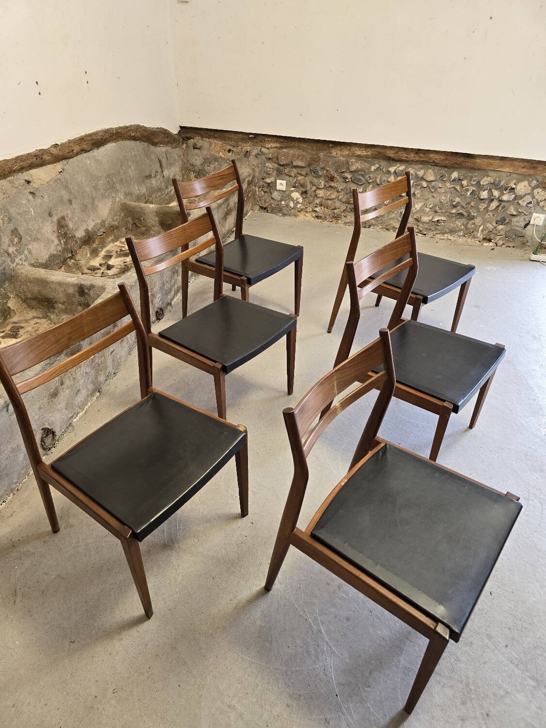 6 Scandinavian style teak chairs 1960