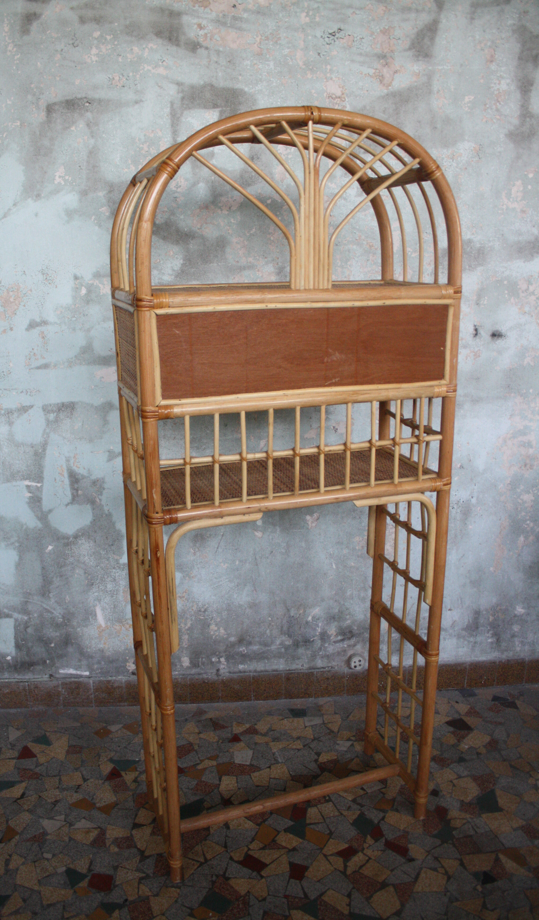 Vintage rattan shelf
