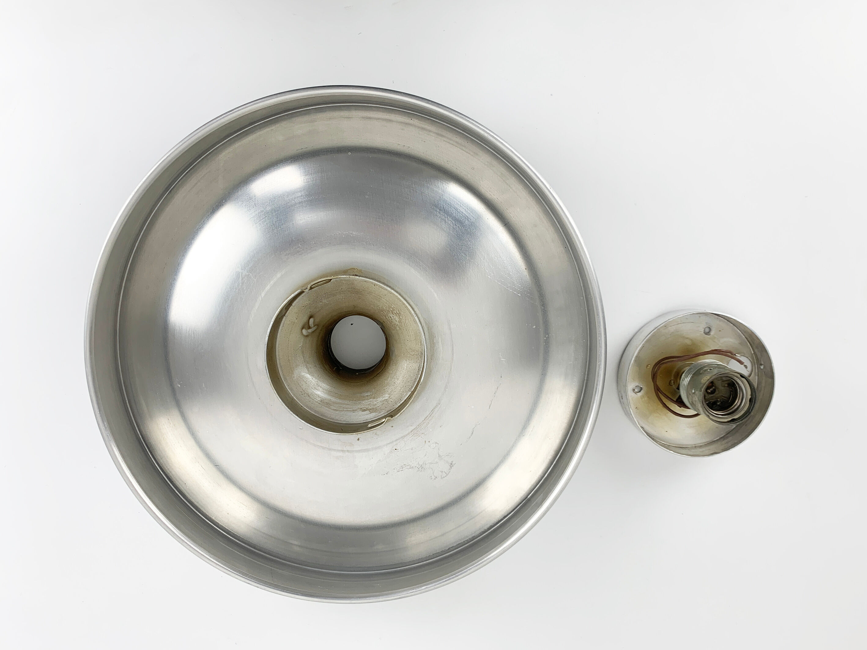 Space age wall lamp by Staff Leuchten in aluminum, Flush Light, 1960-70s