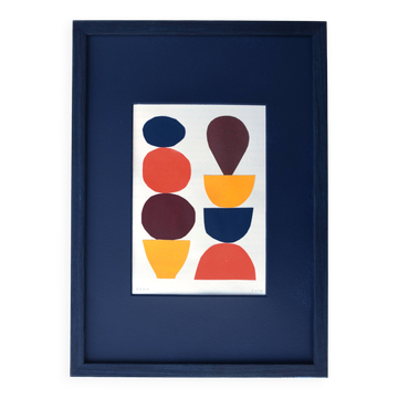 Collage abstrait sur papier signée Eawy