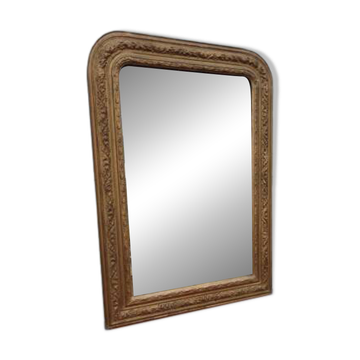 Miroir de cheminée XIXe bois et stuc doré