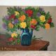 Bouquet in a jug, oil on canvas signed Rondeau 1963