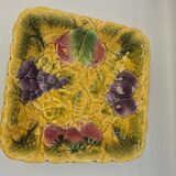 Lot 11 assiettes dessert Sarreguemines barbotine fruits 19cm vintage rare