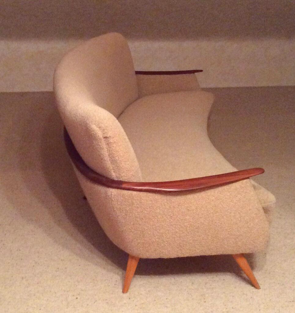 Set arc + 2 chairs 50s 60s Danish sofa good condition