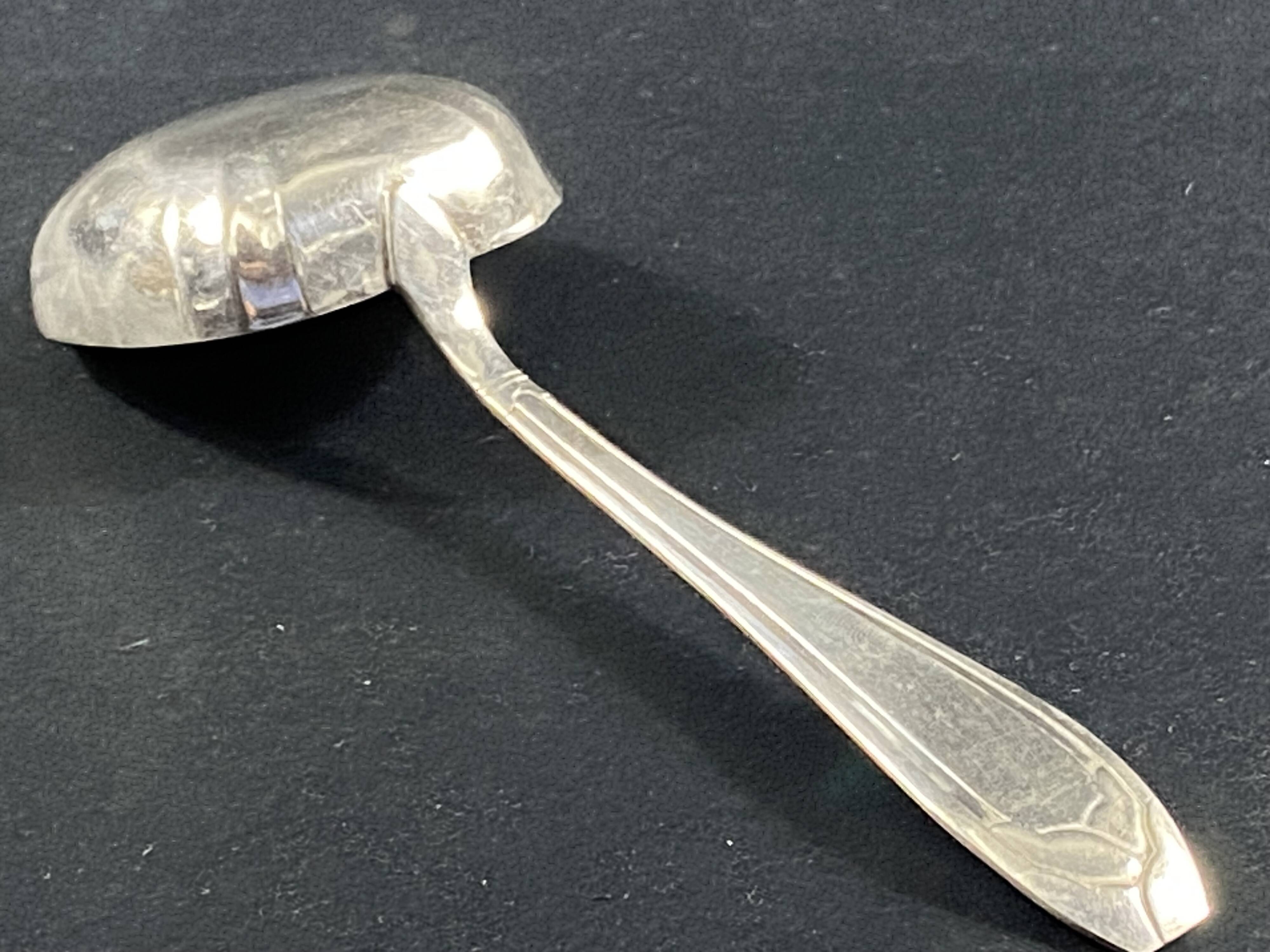 Art Deco Style Silver Metal Cream Ladle