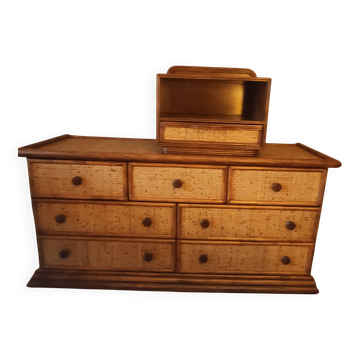 Maugrion chest of drawers with 7 drawers + bedside table